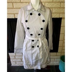 Laundry by Design Military inspired Double Breasted Mid length Trench Coat XS